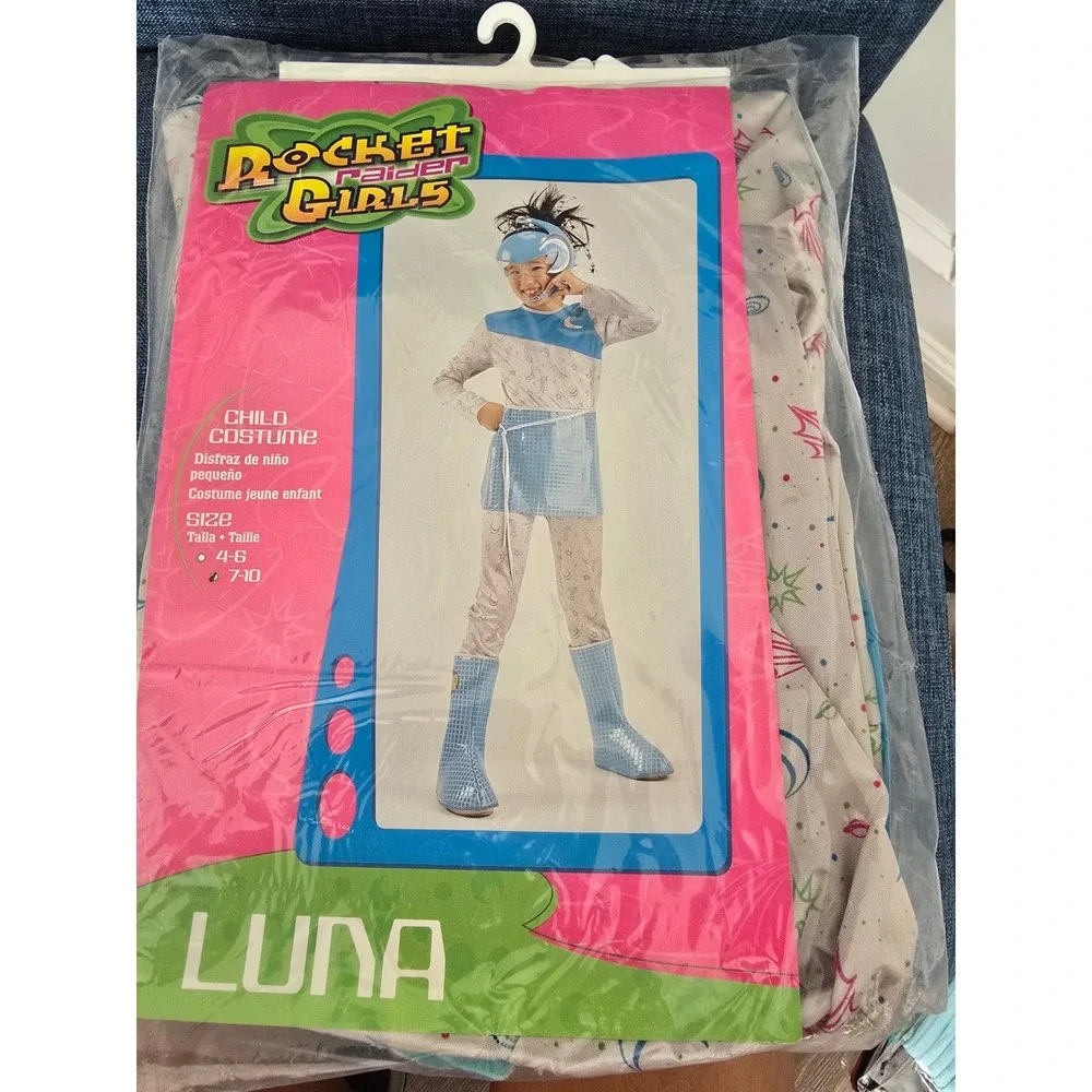 Rocket Raider Girls Luna Space Costume Disguise Inc Kids Size 7-10 Galactic Blue